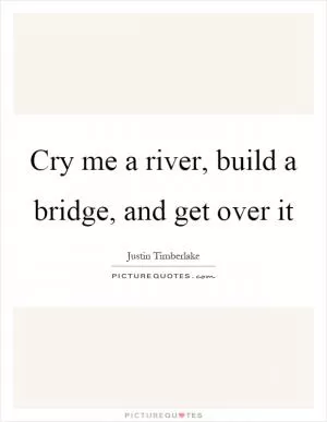 Cry me a river, build a bridge, and get over it Picture Quote #1