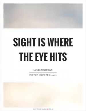Sight is where the eye hits Picture Quote #1