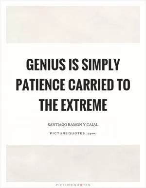 Genius is simply patience carried to the extreme Picture Quote #1