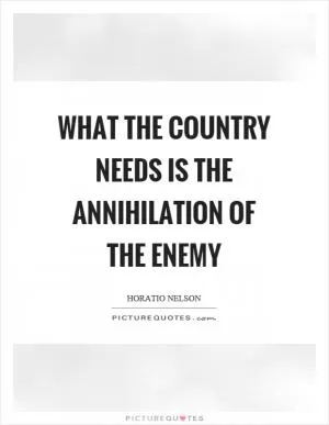 What the country needs is the annihilation of the enemy Picture Quote #1