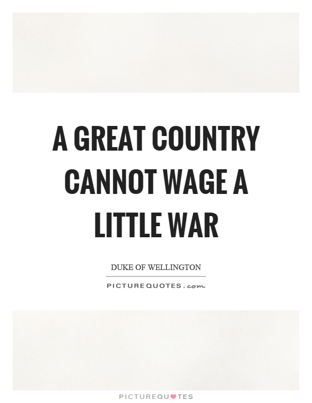 A great country cannot wage a little war Picture Quote #1