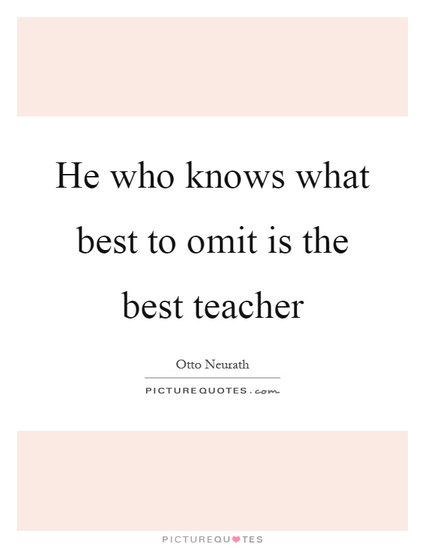 He who knows what best to omit is the best teacher Picture Quote #1