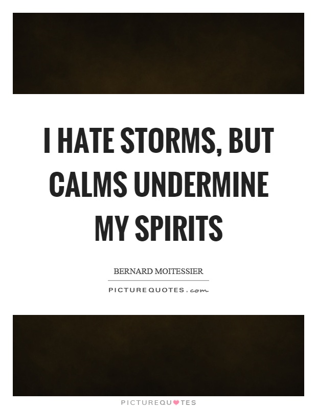 I hate storms, but calms undermine my spirits Picture Quote #1