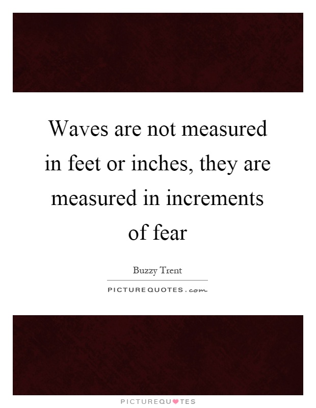 Waves are not measured in feet or inches, they are measured in increments of fear Picture Quote #1