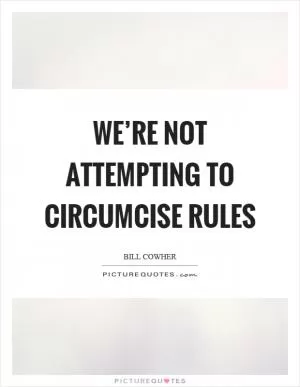 We’re not attempting to circumcise rules Picture Quote #1