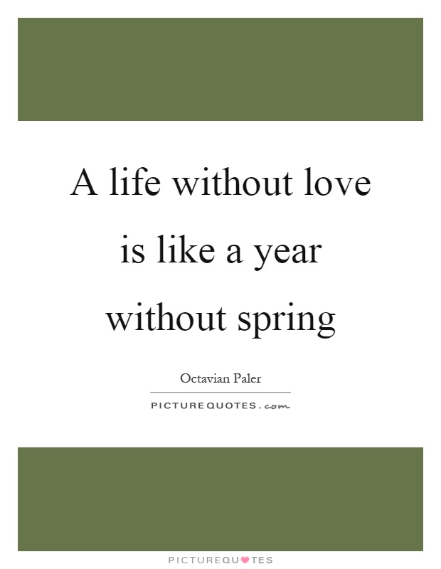 A life without love is like a year without spring Picture Quote #1