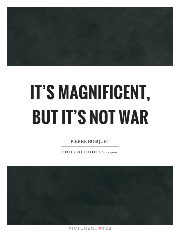 It's magnificent, but it's not war Picture Quote #1