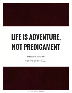 Life is adventure, not predicament Picture Quote #1
