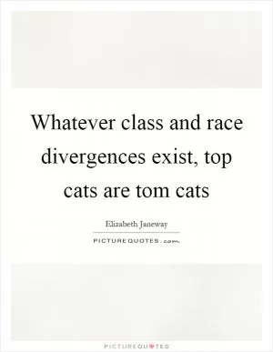 Whatever class and race divergences exist, top cats are tom cats Picture Quote #1