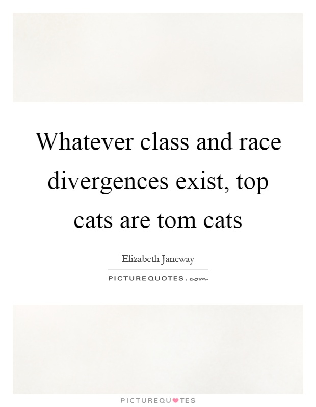 Whatever class and race divergences exist, top cats are tom cats Picture Quote #1