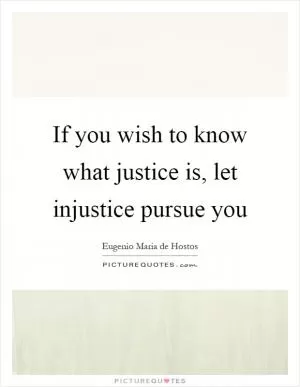 If you wish to know what justice is, let injustice pursue you Picture Quote #1