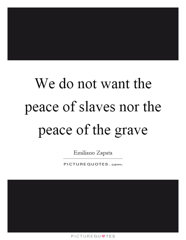 We do not want the peace of slaves nor the peace of the grave Picture Quote #1