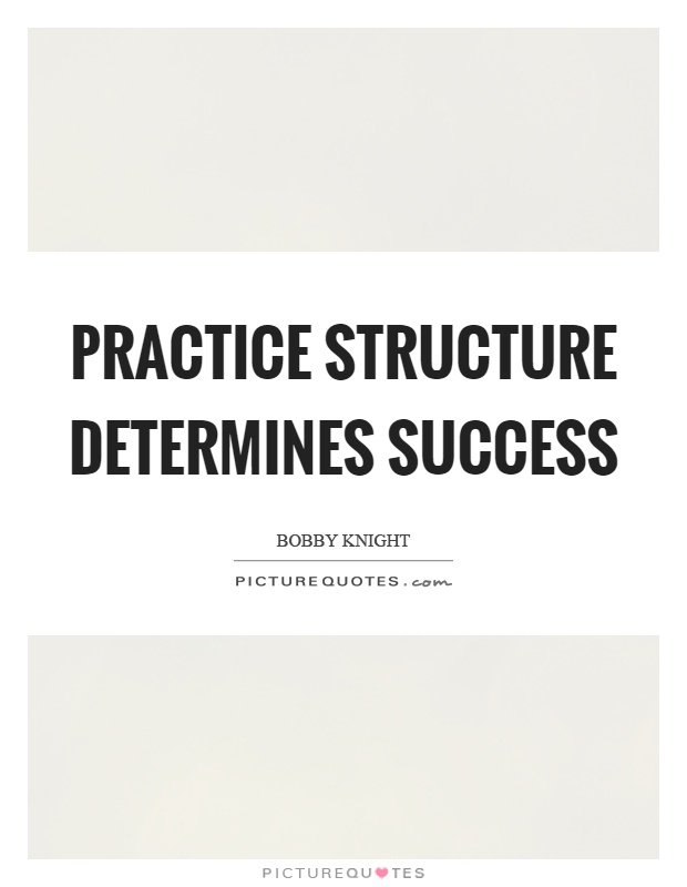 Practice structure determines success Picture Quote #1