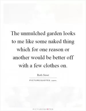 The unmulched garden looks to me like some naked thing which for one reason or another would be better off with a few clothes on Picture Quote #1