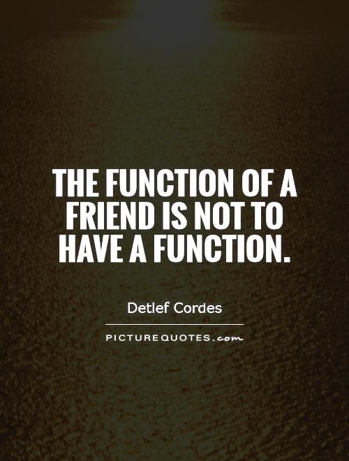 The function of a friend is not to have a function Picture Quote #1