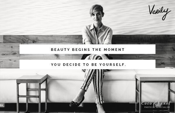 Beauty begins the moment you decide to be yourself. Picture Quote #1
