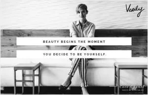 Beauty begins the moment you decide to be yourself.  Picture Quote #1
