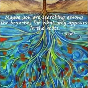 Maybe you are searching among the branches. for what only appears in the roots Picture Quote #1