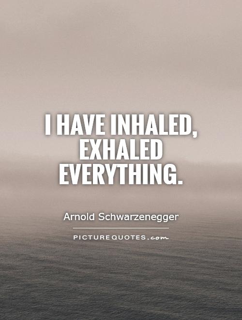 I have inhaled, exhaled everything Picture Quote #1