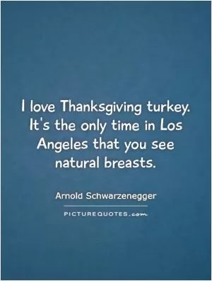 I love Thanksgiving turkey. It's the only time in Los Angeles that you see natural breasts Picture Quote #1