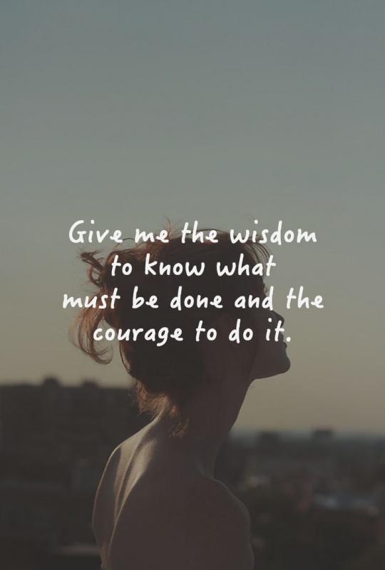 Give me the wisdom to know what must be done, and the courage to do it Picture Quote #2