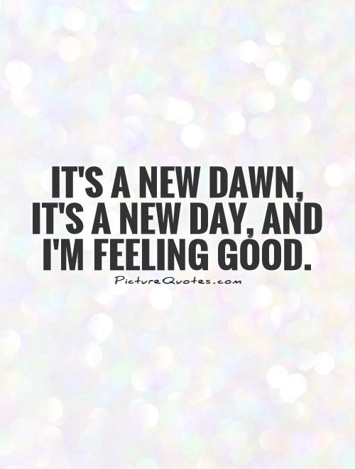 It's a new dawn, it's a new day, and I'm feeling good Picture Quote #1