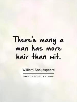 There's many a man has more hair than wit Picture Quote #1