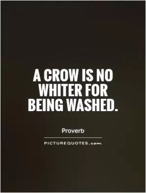 A crow is no whiter for being washed Picture Quote #1