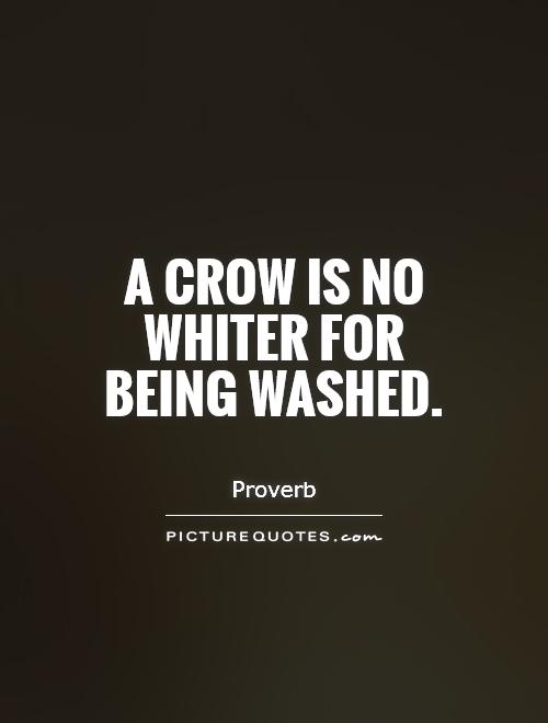 A crow is no whiter for being washed Picture Quote #1