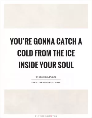 You’re gonna catch a cold from the ice inside your soul Picture Quote #1