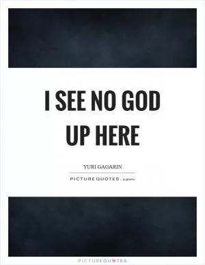 I see no God up here Picture Quote #1