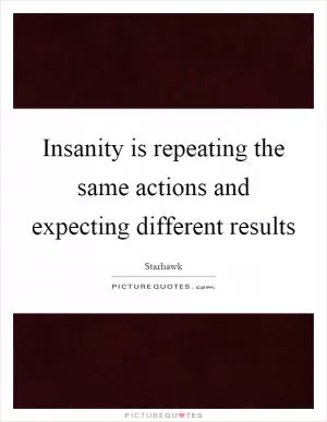 Insanity is repeating the same actions and expecting different results Picture Quote #1