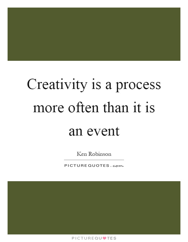 Creativity is a process more often than it is an event Picture Quote #1