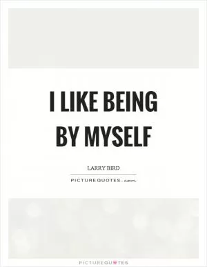 I like being by myself Picture Quote #1