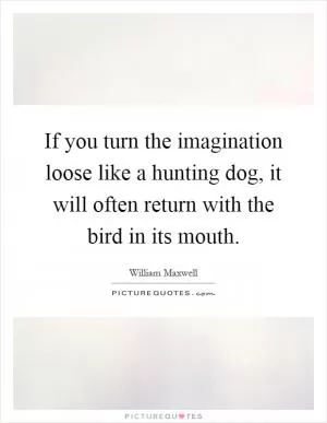 If you turn the imagination loose like a hunting dog, it will often return with the bird in its mouth Picture Quote #1