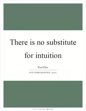 There is no substitute for intuition Picture Quote #1