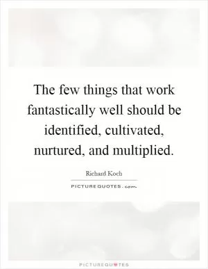 The few things that work fantastically well should be identified, cultivated, nurtured, and multiplied Picture Quote #1