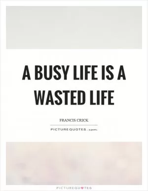 A busy life is a wasted life Picture Quote #1