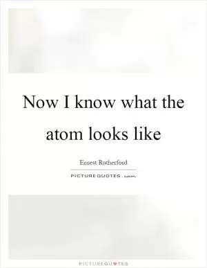 Now I know what the atom looks like Picture Quote #1