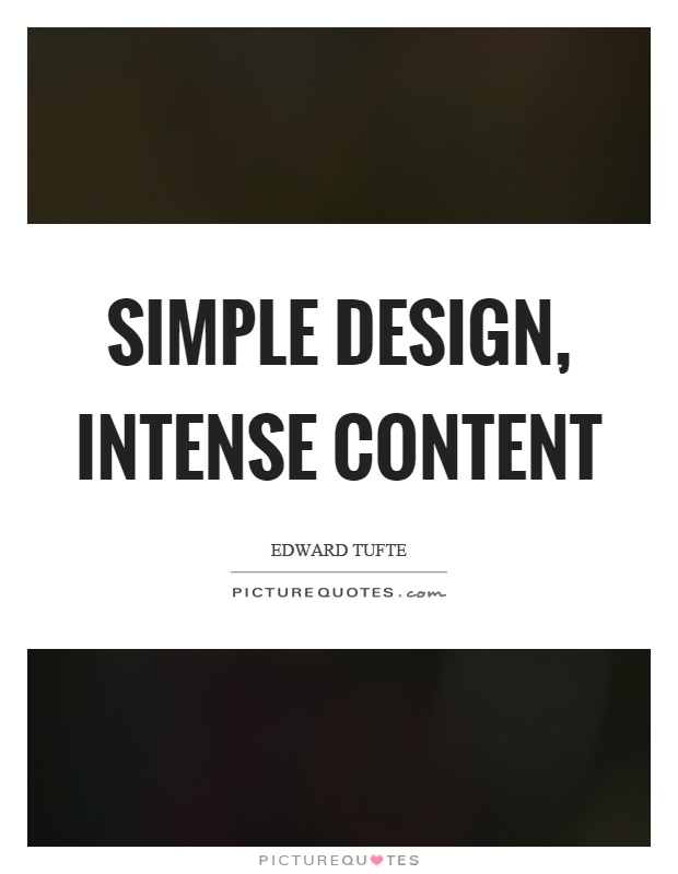 Simple design, intense content Picture Quote #1