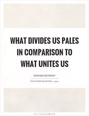 What divides us pales in comparison to what unites us Picture Quote #1