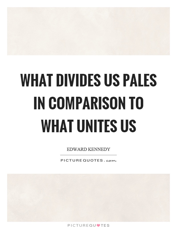 What divides us pales in comparison to what unites us Picture Quote #1