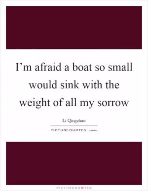 I’m afraid a boat so small would sink with the weight of all my sorrow Picture Quote #1