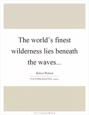 The world’s finest wilderness lies beneath the waves Picture Quote #1