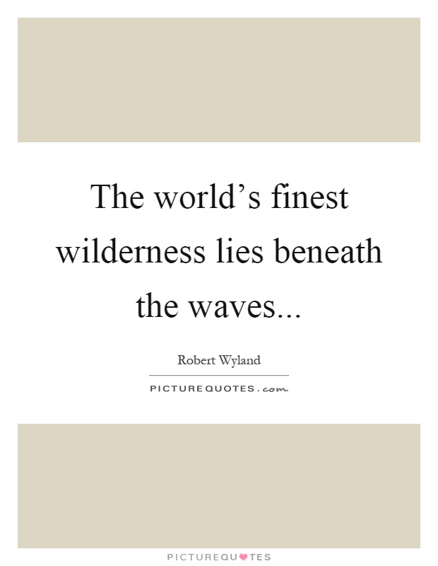 The world's finest wilderness lies beneath the waves Picture Quote #1
