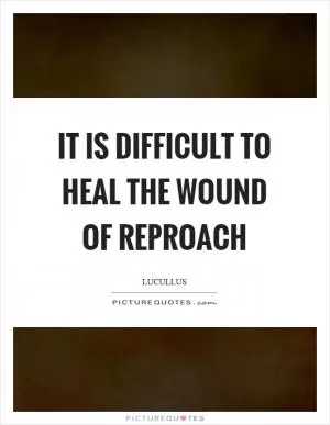 It is difficult to heal the wound of reproach Picture Quote #1