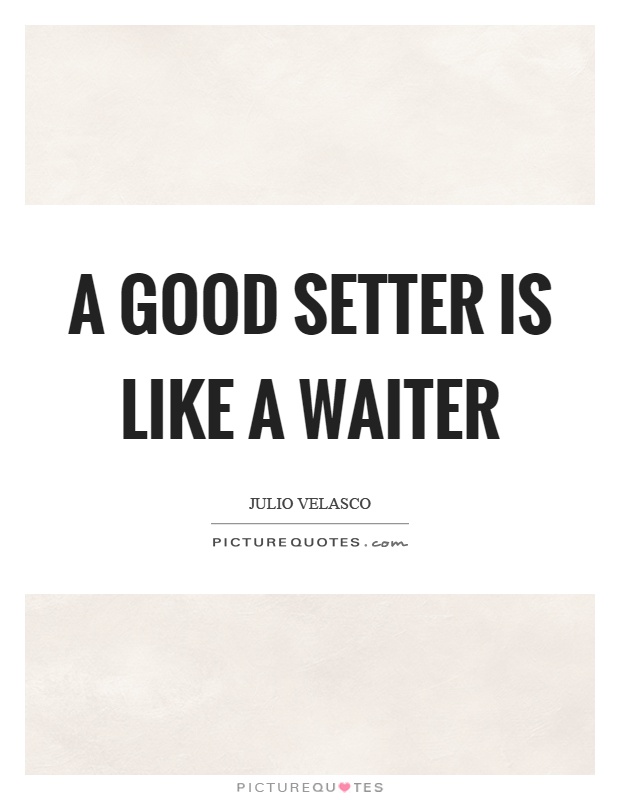 A good setter is like a waiter Picture Quote #1