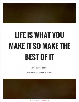 Life is what you make it so make the best of it Picture Quote #1