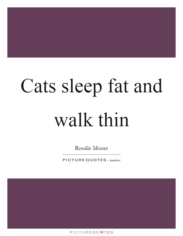 Cats sleep fat and walk thin Picture Quote #1