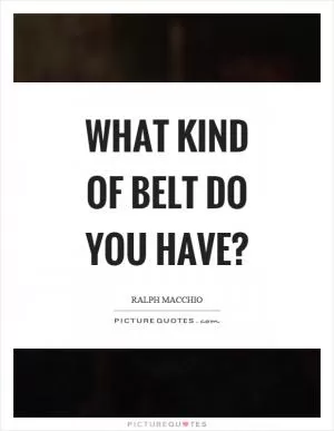 What kind of belt do you have? Picture Quote #1